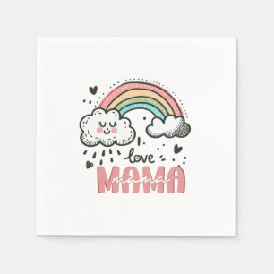 Serviette En Papier Cadeau de la Fête des Mères J'aime Maman