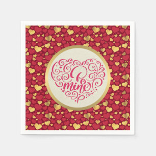 Serviette En Papier Cadeau de la Saint-Valentin en or personnalisé ave