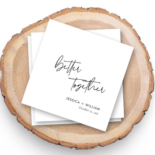 Serviette En Papier Cadeau de mariage Mieux ensemble