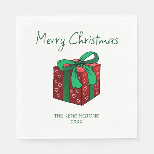 Serviette En Papier Cadeau de Noël (Devant)
