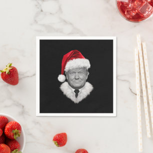 Serviette En Papier Cadeau de Noël de Donald Trump Chapeau de Père Noë