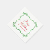 Serviette En Papier Cadeau de Noël de la main de Whimsical Draw Bow (Coin)