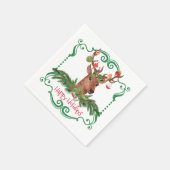 Serviette En Papier Cadeau de Noël Deer Happy Holidays (Coin)