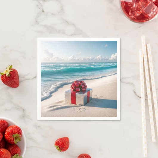 Serviette En Papier Cadeau de Noël Ocean Seashore (En situation)