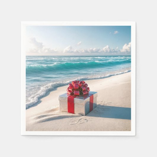 Serviette En Papier Cadeau de Noël Ocean Seashore (Devant)