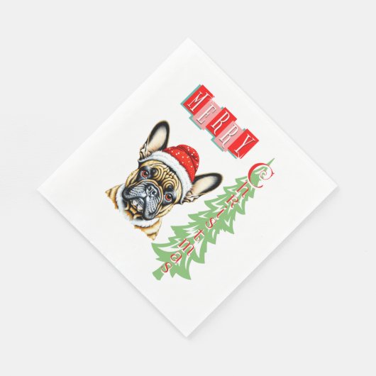 Serviette En Papier Cadeau de Noël pour Bulldog (Coin)