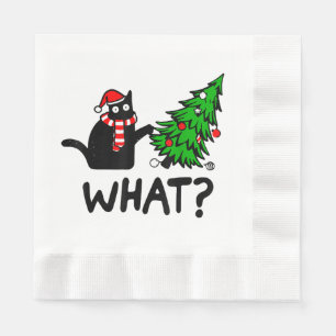 Serviette En Papier Cadeau drôle de chat noir renversant l'arbre de No