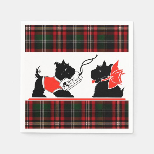 Serviette En Papier Cadeau écossais Terrier Dogs (Devant)