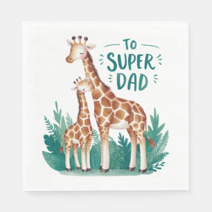 Serviette En Papier Cadeau fête des pères À Super Papa