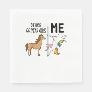Serviette En Papier Cadeau licorne 66 ans anniversaire et moi pour ell