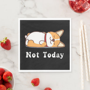 Serviette En Papier Cadeau Mignon Corgi Amoureux de Chien Drôle Pas Au