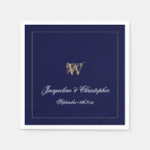 Serviette En Papier Cadeau Monogram Chic Navy Papier Cadeau Nouveau ma (Devant)