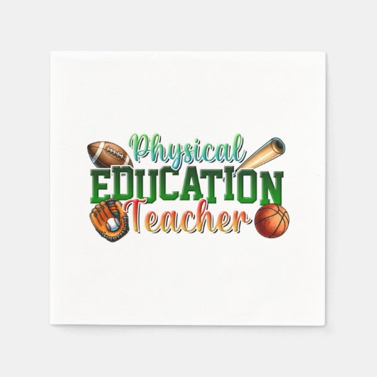 Serviette En Papier Cadeau pour enseignant | Professeur d'éducation ph (Devant)