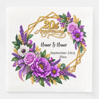 Serviette En Papier Cadeau pour le 20e anniversaire