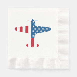 Serviette En Papier Cadeau pour pilote vétéran d'avion avec drapeau am
