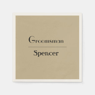 Serviette En Papier cadeau simple minimaliste ajoutez nom garçon d'hon