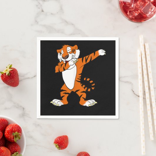 Serviette En Papier Cadeau Tiger | Dabbing mignon Tiger Animal Party (En situation)