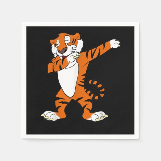 Serviette En Papier Cadeau Tiger | Dabbing mignon Tiger Animal Party (Devant)