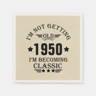 Serviette En Papier Cadeaux d'anniversaire vintages personnalisés noir