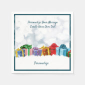 Serviette En Papier Cadeaux de Noël enrobés de vacances Personnaliser (Devant)