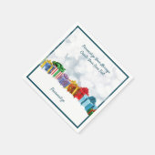 Serviette En Papier Cadeaux de Noël enrobés de vacances Personnaliser (Coin)