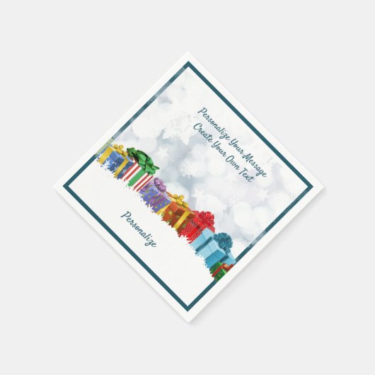 Serviette En Papier Cadeaux de Noël enrobés de vacances Personnaliser (Coin)