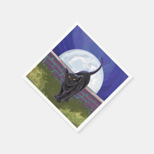 Serviette En Papier Cadeaux et accessoires de chat noir (Coin)