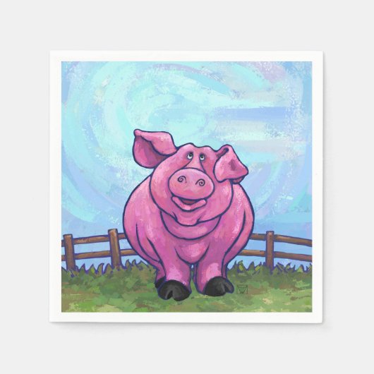 Serviette En Papier Cadeaux et accessoires de cochon (Devant)