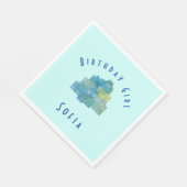 Serviette En Papier Cadeaux mignons pour Anniversaire Fille Bleu Vert (Coin)