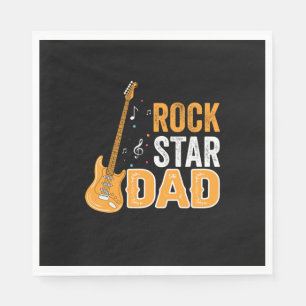 Serviette En Papier Cadeaux papa   Rock Star Papa