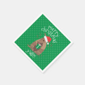 Serviette En Papier Cadeaux père Noël Armadillo Texas (Coin)