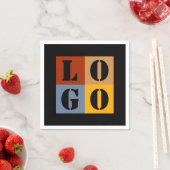 Serviette En Papier Cadeaux personnalisés modernes Noir Simple (En situation)