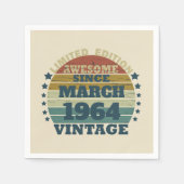 Serviette En Papier Cadeaux personnalisés soixante vintages 60e annive (Devant)