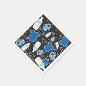 Serviette En Papier Cadeaux pour Fête de Bébé Garçon Bleu et Gris Mode (Coin)