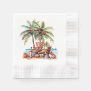 Serviette En Papier Cadeaux sous le palmier