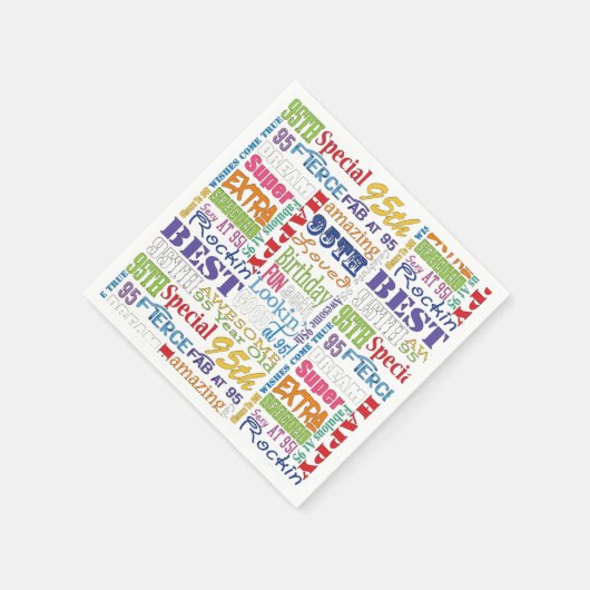 Serviette En Papier Cadeaux Uniques Et Spéciaux 95e Anniversaire (Coin)