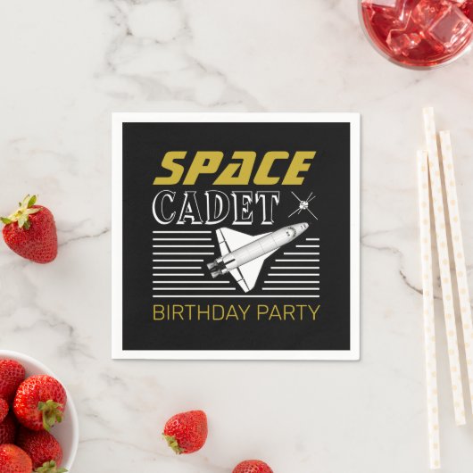 Serviette En Papier Cadet de l'espace, vaisseau spatial, Anniversaire (En situation)