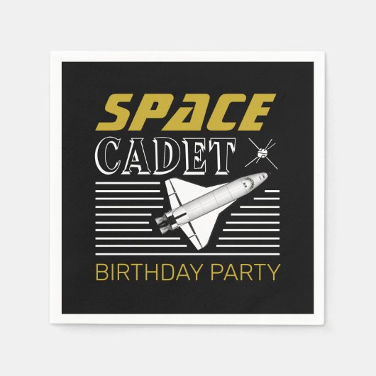 Serviette En Papier Cadet de l'espace, vaisseau spatial, Anniversaire (Devant)