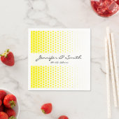 Serviette En Papier Cadmium Polka Jaune Point Blanc Moderne (En situation)