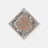 Serviette En Papier Cadre à défilement victorien personnalisé – marron (Coin)