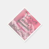 Serviette En Papier Cadre argent avec Rose rose photo Happy Retirement (Coin)