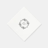 Serviette En Papier Cadre baroque élégant avec votre Monogramme initia (Coin)