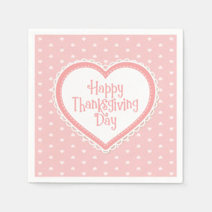 Serviette En Papier Cadre cardiaque bon thanksgiving   Serviette de ta