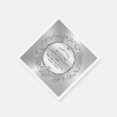 Serviette En Papier Cadre circulaire Tourbillonnant Mariage en argent (Coin)