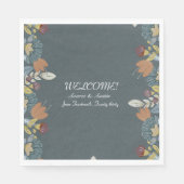 Serviette En Papier Cadre d'art populaire en bleu Brown (Devant)