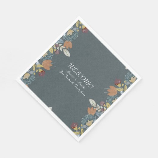 Serviette En Papier Cadre d'art populaire en bleu Brown (Coin)