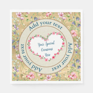 Serviette En Papier Cadre de cœur floral élégant : pour chaque occasio