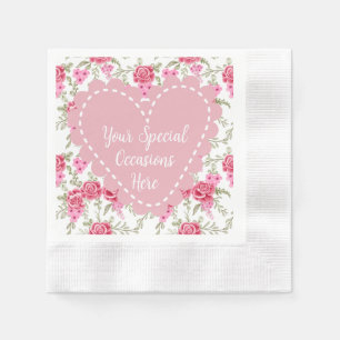 Serviette En Papier Cadre de cœur floral élégant : pour chaque occasio