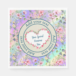 Serviette En Papier Cadre de cœur floral élégant : pour chaque occasio