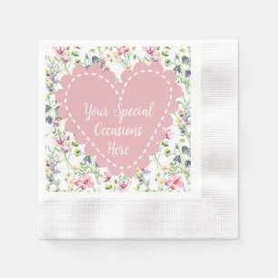 Serviette En Papier Cadre de cœur floral élégant : pour chaque occasio